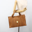 MCM Logogram Vicetos Shoulder Bag PVC Brown Gold Auth gh1945-22