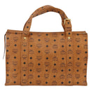 MCM Logogram Vicetos Shoulder Bag PVC Brown Gold Auth gh1945-2
