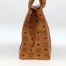 MCM Logogram Vicetos Shoulder Bag PVC Brown Gold Auth gh1945-3