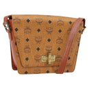 MCM Vicetos Logogram Shoulder Bag PVC Leather Brown Gold Auth gh1946-1