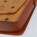 MCM Vicetos Logogram Shoulder Bag PVC Leather Brown Gold Auth gh1946-9