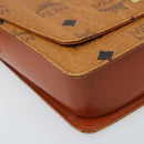MCM Vicetos Logogram Shoulder Bag PVC Leather Brown Gold Auth gh1946-14