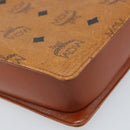 MCM Vicetos Logogram Shoulder Bag PVC Leather Brown Gold Auth gh1946-16