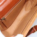 MCM Vicetos Logogram Shoulder Bag PVC Leather Brown Gold Auth gh1946-12