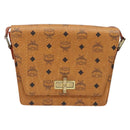 MCM Vicetos Logogram Shoulder Bag PVC Leather Brown Gold Auth gh1946-13