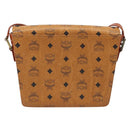 MCM Vicetos Logogram Shoulder Bag PVC Leather Brown Gold Auth gh1946-2