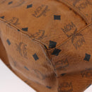 MCM Vicetos Logogram Tote Bag PVC Leather Brown Gold Auth gh1947-12