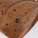MCM Vicetos Logogram Tote Bag PVC Leather Brown Gold Auth gh1947-13