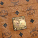 MCM Vicetos Logogram Tote Bag PVC Leather Brown Gold Auth gh1947-14