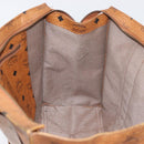 MCM Vicetos Logogram Tote Bag PVC Leather Brown Gold Auth gh1947-18