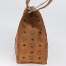 MCM Vicetos Logogram Tote Bag PVC Leather Brown Gold Auth gh1947-5