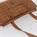 MCM Vicetos Logogram Tote Bag PVC Leather Brown Gold Auth gh1947-6