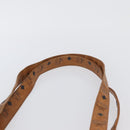 MCM Vicetos Logogram Tote Bag PVC Leather Brown Gold Auth gh1947-8