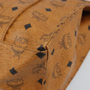 MCM Logogram Vicetos Tote Bag PVC Brown Gold Auth gh1948-9