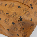 MCM Logogram Vicetos Tote Bag PVC Brown Gold Auth gh1948-16