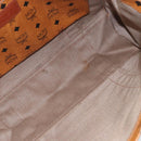 MCM Logogram Vicetos Tote Bag PVC Brown Gold Auth gh1948-11