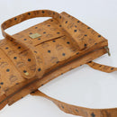 MCM Logogram Vicetos Tote Bag PVC Brown Gold Auth gh1948-6