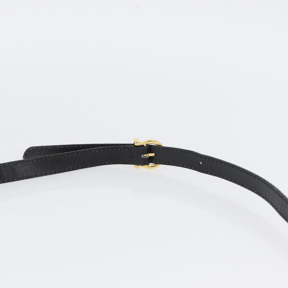 Salvatore Ferragamo Vala Hand Bag Suede 2way Black Gold Auth gh1949