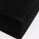 Salvatore Ferragamo Vala Hand Bag Suede 2way Black Gold Auth gh1949-16