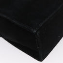 Salvatore Ferragamo Vala Hand Bag Suede 2way Black Gold Auth gh1949-18