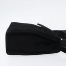 Salvatore Ferragamo Vala Hand Bag Suede 2way Black Gold Auth gh1949-3