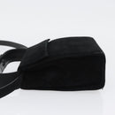 Salvatore Ferragamo Vala Hand Bag Suede 2way Black Gold Auth gh1949-4