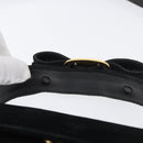 Salvatore Ferragamo Vala Hand Bag Suede 2way Black Gold Auth gh1949-14