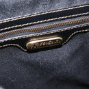 FENDI Pecan Canvas Hand Bag PVC 2way Black Brown Auth gh1950A-19