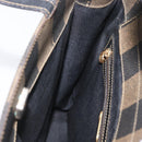 FENDI Pecan Canvas Hand Bag PVC 2way Black Brown Auth gh1950A-21