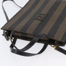 FENDI Pecan Canvas Hand Bag PVC 2way Black Brown Auth gh1950A-6