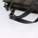 FENDI Pecan Canvas Hand Bag PVC 2way Black Brown Auth gh1950A-7