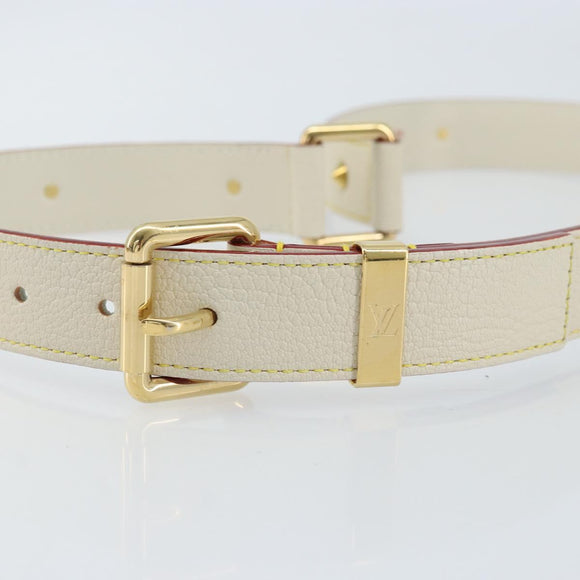 LOUIS VUITTON Suhari Shoulder Strap 40.6"" White LV Auth gh1952A