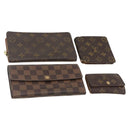 LOUIS VUITTON Monogram Damier Ebene Wallet 4 Set LV Auth gh1956-1