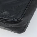 CHANEL Matelasse Shoulder Bag Lamb Skin Black Gold CC Auth gh1958-14