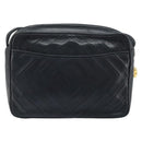 CHANEL Matelasse Shoulder Bag Lamb Skin Black Gold CC Auth gh1958-2