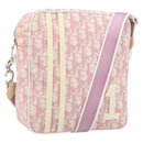 Christian Dior Trotter Canvas Shoulder Bag PVC Pink Silver Auth gh1960-1