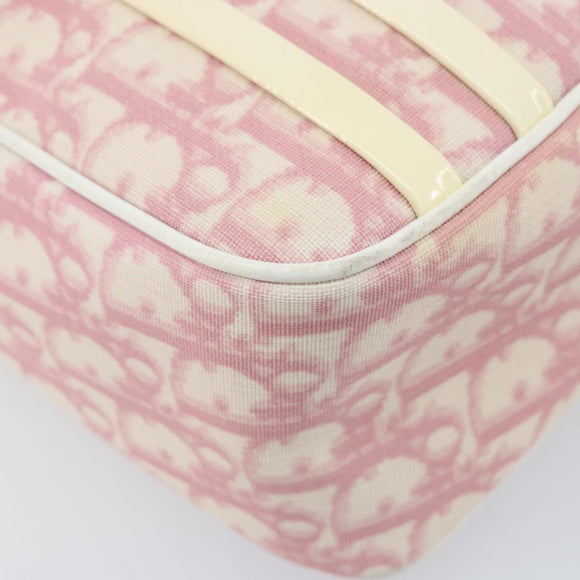 Christian Dior Trotter Canvas Shoulder Bag PVC Pink Silver Auth gh1960