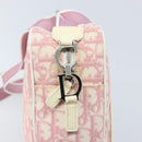 Christian Dior Trotter Canvas Shoulder Bag PVC Pink Silver Auth gh1960-9