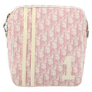 Christian Dior Trotter Canvas Shoulder Bag PVC Pink Silver Auth gh1960-13