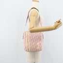 Christian Dior Trotter Canvas Shoulder Bag PVC Pink Silver Auth gh1960-23