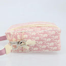 Christian Dior Trotter Canvas Shoulder Bag PVC Pink Silver Auth gh1960-4