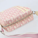 Christian Dior Trotter Canvas Shoulder Bag PVC Pink Silver Auth gh1960-6