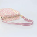 Christian Dior Trotter Canvas Shoulder Bag PVC Pink Silver Auth gh1960-7