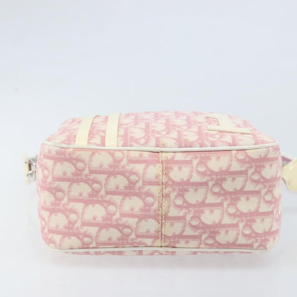 Christian Dior Trotter Canvas Shoulder Bag PVC Pink Silver Auth gh1960