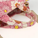 PRADA Canapa M Hand Bag Canvas 2way Pink Gold Auth gh1965-7