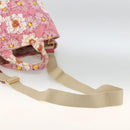 PRADA Canapa M Hand Bag Canvas 2way Pink Gold Auth gh1965-9