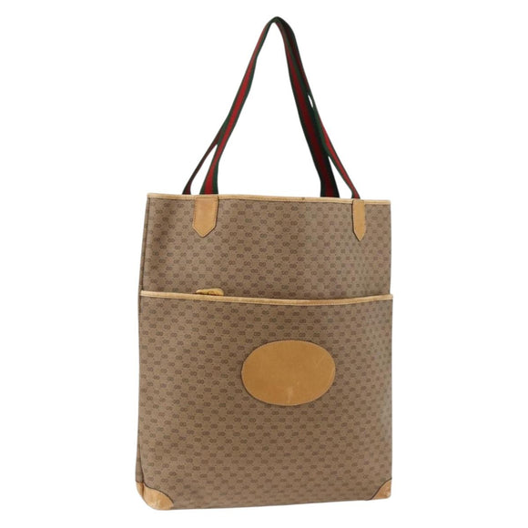 GUCCI Micro GG Supreme Web Sherry Line Bag PVC Beige 002 983 0054 Auth gh1966