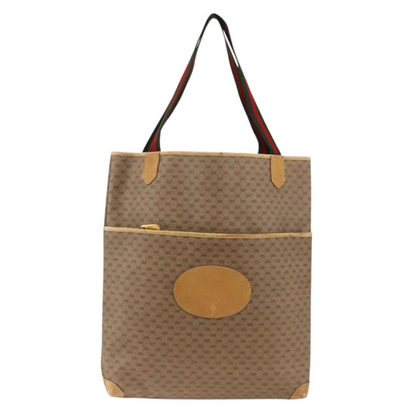 GUCCI Micro GG Supreme Web Sherry Line Bag PVC Beige 002 983 0054 Auth gh1966