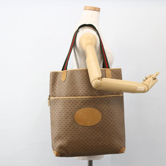 GUCCI Micro GG Supreme Web Sherry Line Bag PVC Beige 002 983 0054 Auth gh1966