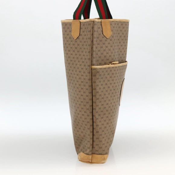 GUCCI Micro GG Supreme Web Sherry Line Bag PVC Beige 002 983 0054 Auth gh1966